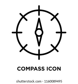 Compass icon vector isolated on white background, Compass transparent sign , line and outline elements in linear style
