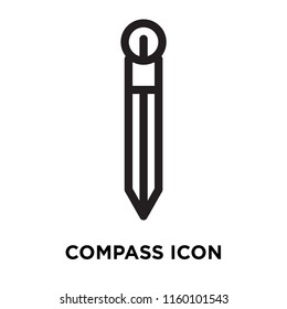 Compass icon vector isolated on white background, Compass transparent sign , line symbol or linear element design in outline style