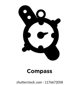 Compass icon vector isolated on white background, logo concept of Compass sign on transparent background, filled black symbol