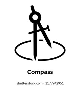 Compass icon vector isolated on white background, logo concept of Compass sign on transparent background, filled black symbol