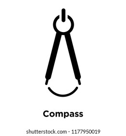 Compass icon vector isolated on white background, logo concept of Compass sign on transparent background, filled black symbol