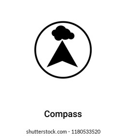 Compass icon vector isolated on white background, logo concept of Compass sign on transparent background, filled black symbol