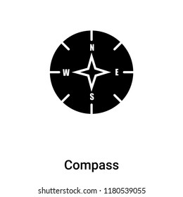 Compass icon vector isolated on white background, logo concept of Compass sign on transparent background, filled black symbol