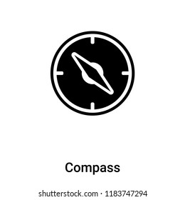 Compass icon vector isolated on white background, logo concept of Compass sign on transparent background, filled black symbol
