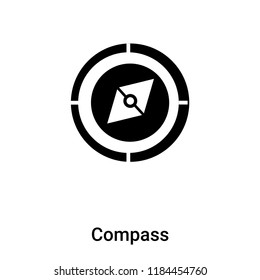 Compass icon vector isolated on white background, logo concept of Compass sign on transparent background, filled black symbol