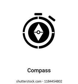 Compass icon vector isolated on white background, logo concept of Compass sign on transparent background, filled black symbol