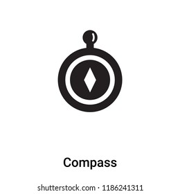 Compass icon vector isolated on white background, logo concept of Compass sign on transparent background, filled black symbol