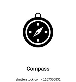 Compass icon vector isolated on white background, logo concept of Compass sign on transparent background, filled black symbol