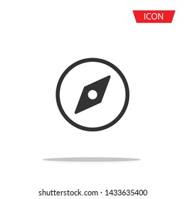 Compass icon vector isolated on white background.