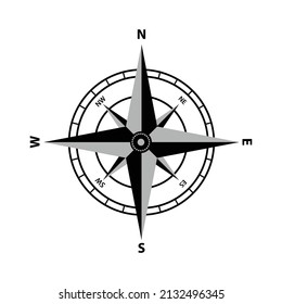 compass icon vector isolated on white background.