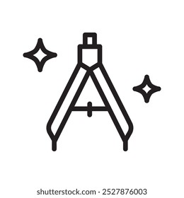 Compass icon,  vector linear icon of creative related