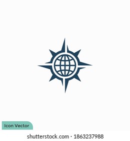 compass icon vector logo template design element