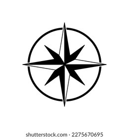 Compass icon vector. navigation sign flat illustration on white background..eps