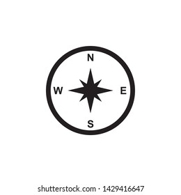 Compass icon vector.  Compass navigation symbol illustration. Simple design on white background.