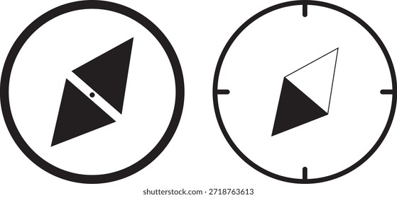 
Vector del icono de la brújula en fondo transparente. Brújula de descubrimiento o icono de arte de línea de brújula de navegación. Símbolo de brújula en línea
