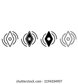 Kompass-Ikone Vektorset Abenteuer Illustrationszeichenkollektion. Wandersymbol oder Logo.