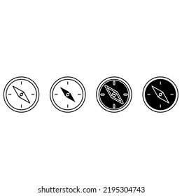 Compass icon vector set adventure illustration sign collection. Hike symbol or logo.