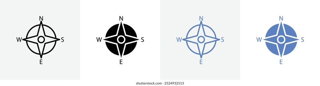 compass icon vector set use for web