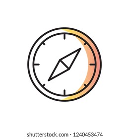 compass icon vector with shadow style. diving icon