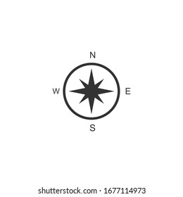 compass Icon vector sign isolated for graphic and web design. compass symbol template color editable on white background.