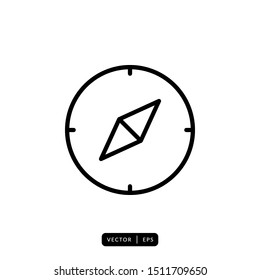 Compass Icon Vector - Sign Or Symbol
