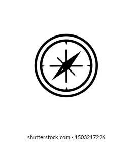 Compass Icon Vector. Simple flat symbol. Perfect Black pictogram illustration on white background.