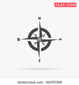 Compass Icon Vector. Simple flat symbol. Perfect Black pictogram illustration on white background.
