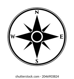 Compass icon vector. Simple navigation design template.