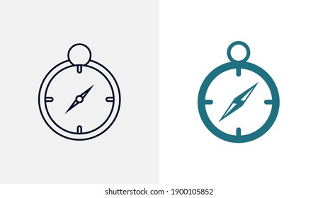 Plantilla vectorial de icono de brújula, conceptos de icono de diseño de viaje, diseño creativo