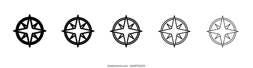 compass icon vector thin outline style sign