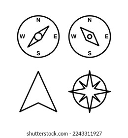 Kompass-Icon-Vektorgrafik für Web- und Mobile-App. Symbol für Pfeilkompass und Symbol