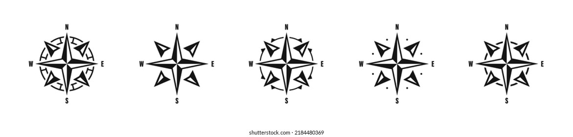 Compass icon vector. Windrose icon set. Cartography navigation. Nautical maps collection. Vector EPS 10