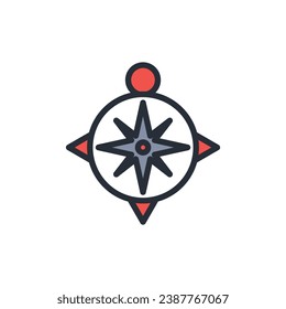 compass icon. vector.Editable stroke.linear style sign for use web design,logo.Symbol illustration.