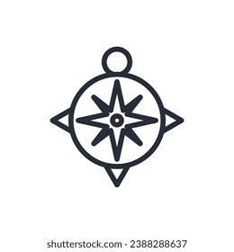 compass icon. vector.Editable stroke.linear style sign for use web design,logo.Symbol illustration.
