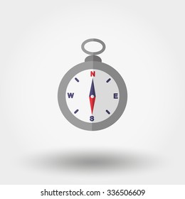 Compass. Icon for web and mobile application. Vector illustration on a white background. Flat design style.