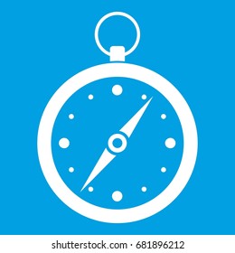 Compass icon white isolated on blue background vector illustration