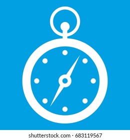 Compass icon white isolated on blue background vector illustration