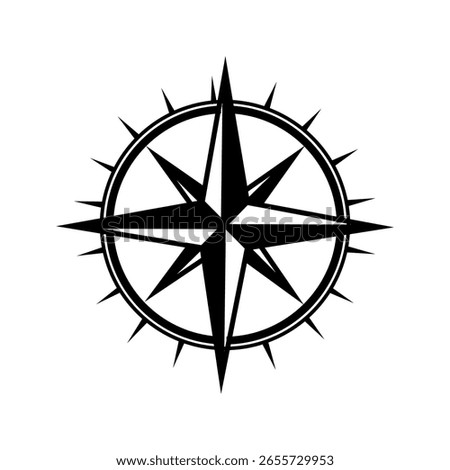 compass icon white on background