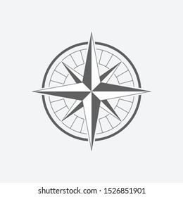 Compass icon. Wind rose sign. Compass symbol isolated on white background. Vector illustration