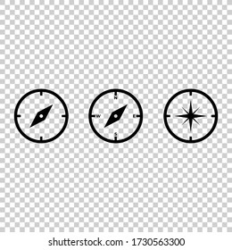 Compass icon.Navigation sign..Vector illustration.Compass set