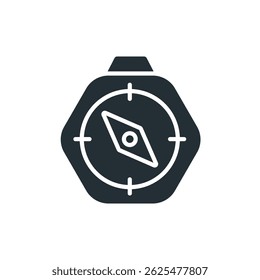 compass icons isolated on White Background. Flat style design