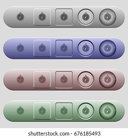 Compass icons on rounded horizontal menu bars in different colors and button styles