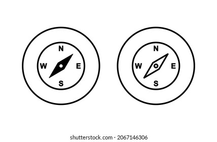 Compass icons set. arrow compass icon sign and symbol