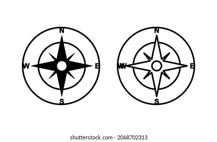 Compass icons set. arrow compass icon sign and symbol