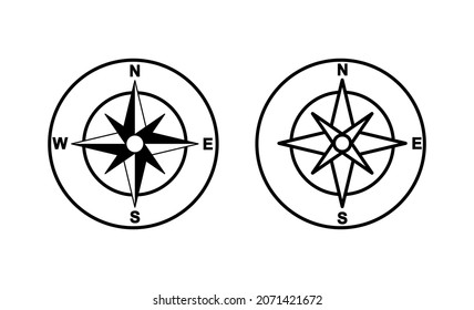 Compass icons set. arrow compass icon sign and symbol