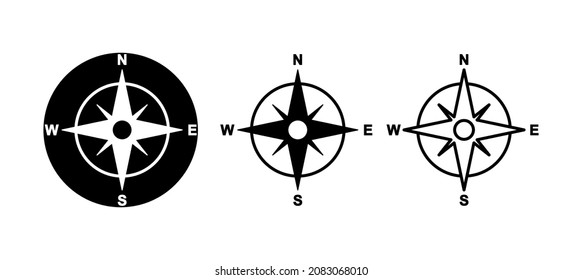 Compass icons set. arrow compass icon sign and symbol