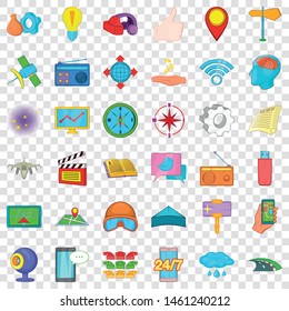 Compass icons set. Cartoon style of 36 compass vector icons for web for any design