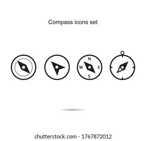 Iconos de brújula conjunto de ideas diseño ilustración vectorial gráfico en segundo plano