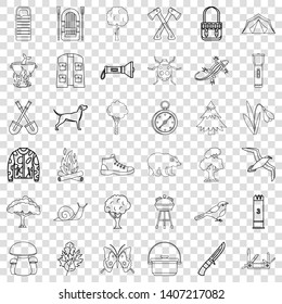 Compass icons set. Outline style of 36 compass vector icons for web for any design