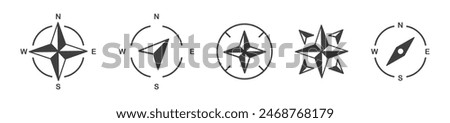 Compass icons set. Vector compass icons. Compass vectors